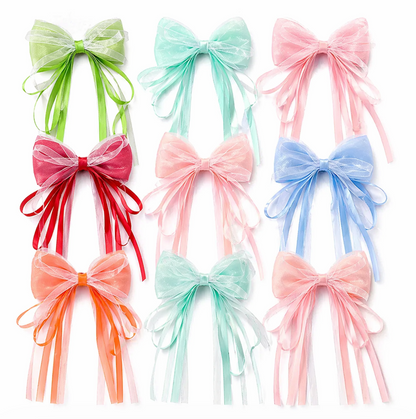 Dreamy Ribbon Bow Hair Clip Set 2pcs