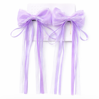 Dreamy Ribbon Bow Hair Clip Set 2pcs