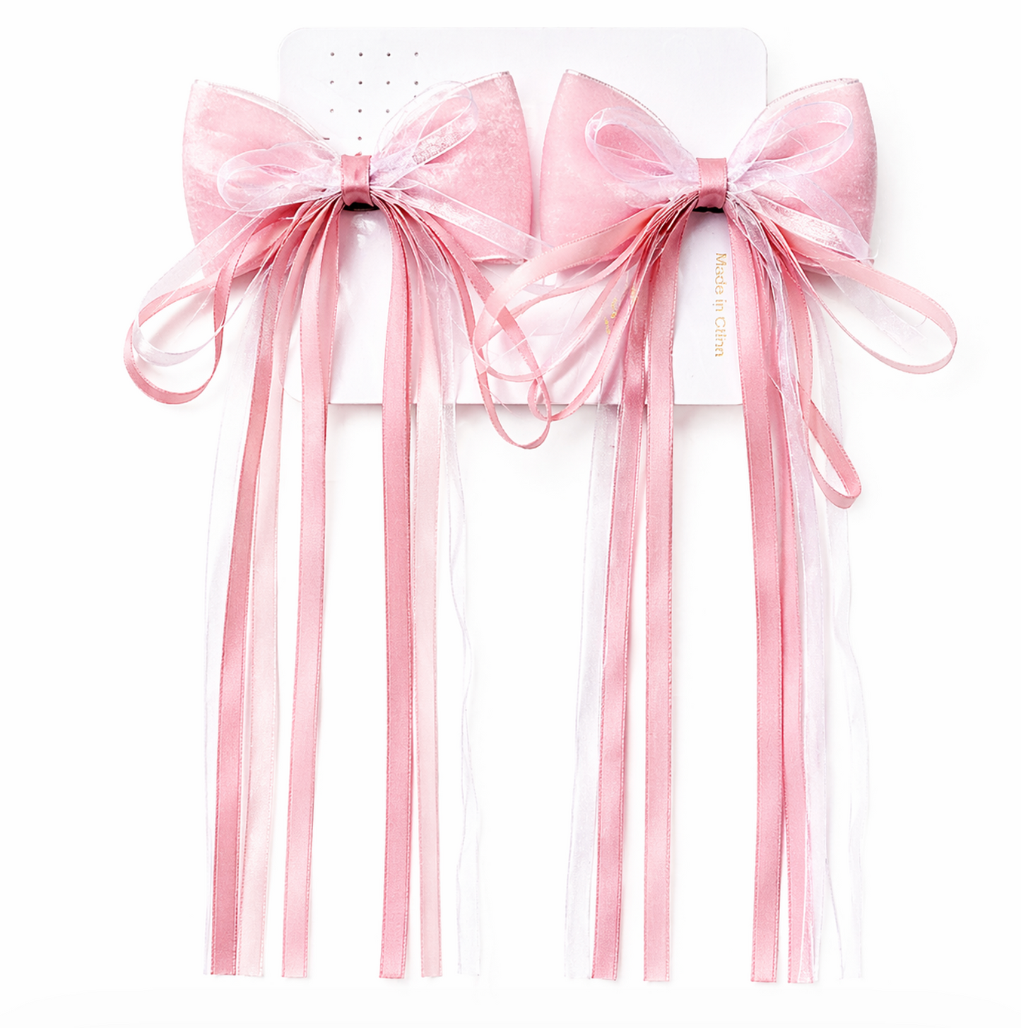 Dreamy Ribbon Bow Hair Clip Set 2pcs