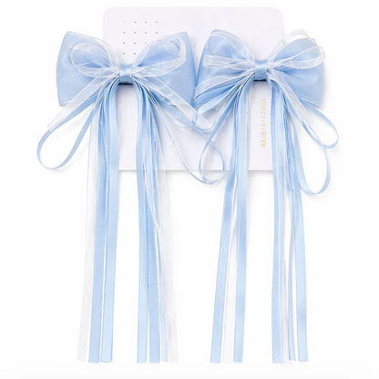 Dreamy Ribbon Bow Hair Clip Set 2pcs