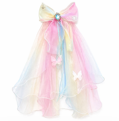 Pastel Princess Bow Veil Hair Clip