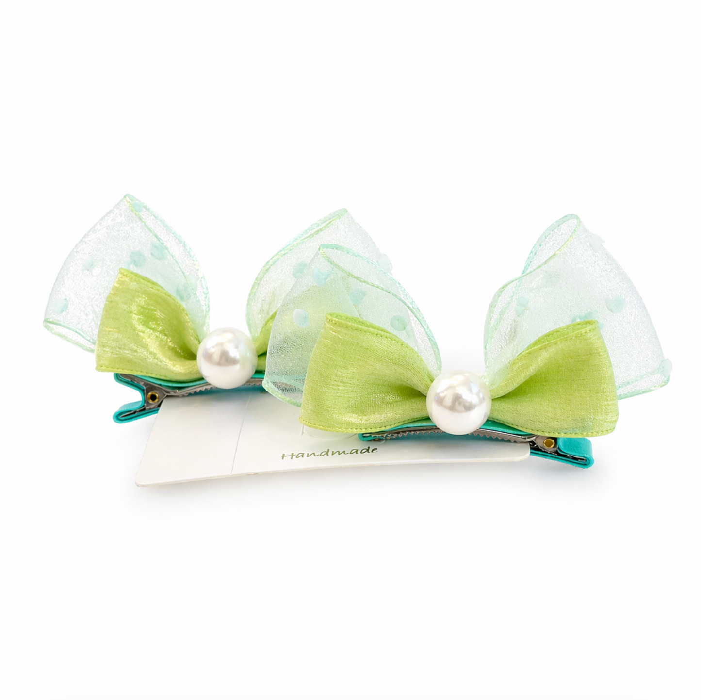Pastel Pearl Organza Hair Clip