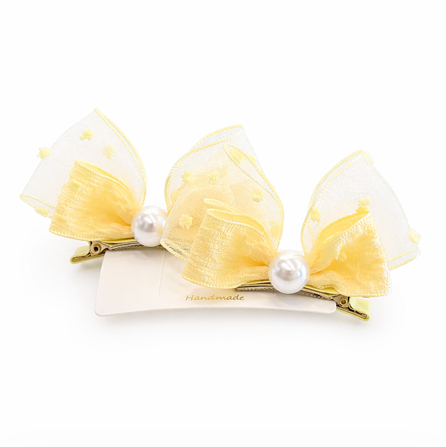 Pastel Pearl Organza Hair Clip