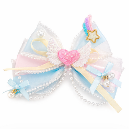Dreamy Pastel Angel Bow Hair Clip