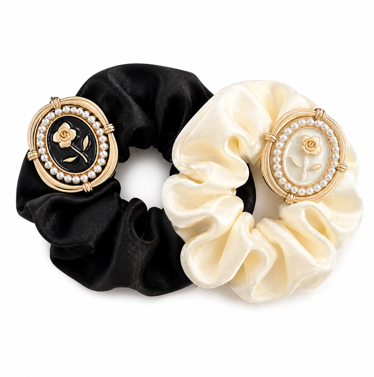Classic Rose Accent Hair Tie Set