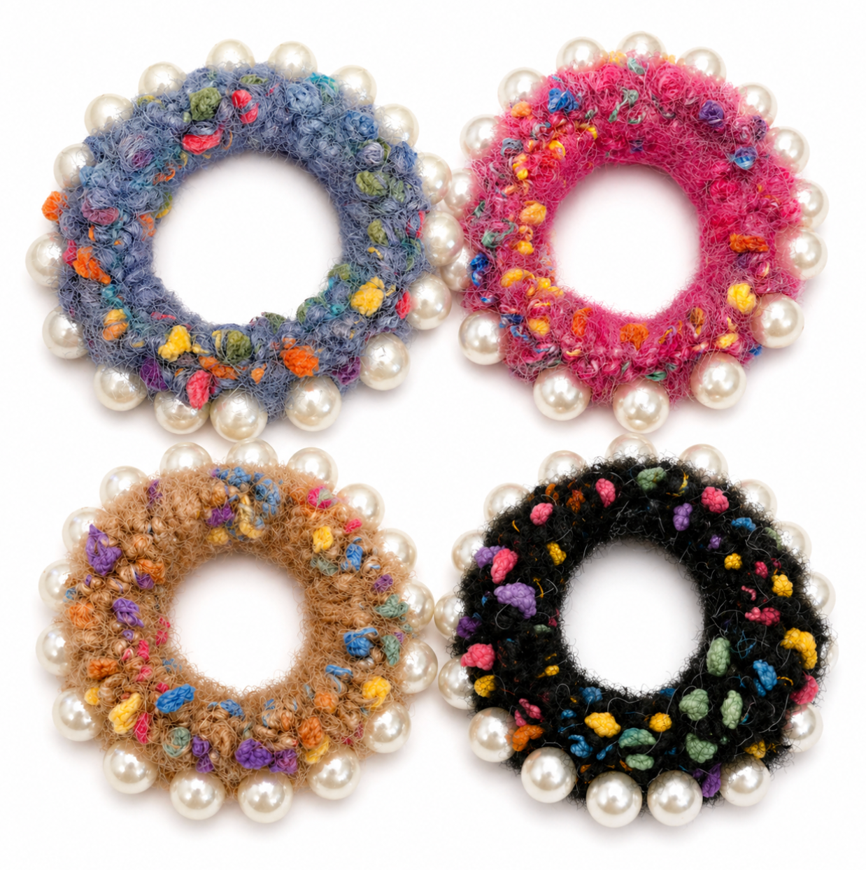 Cosy Pearl Pop Scrunchie 4pcs