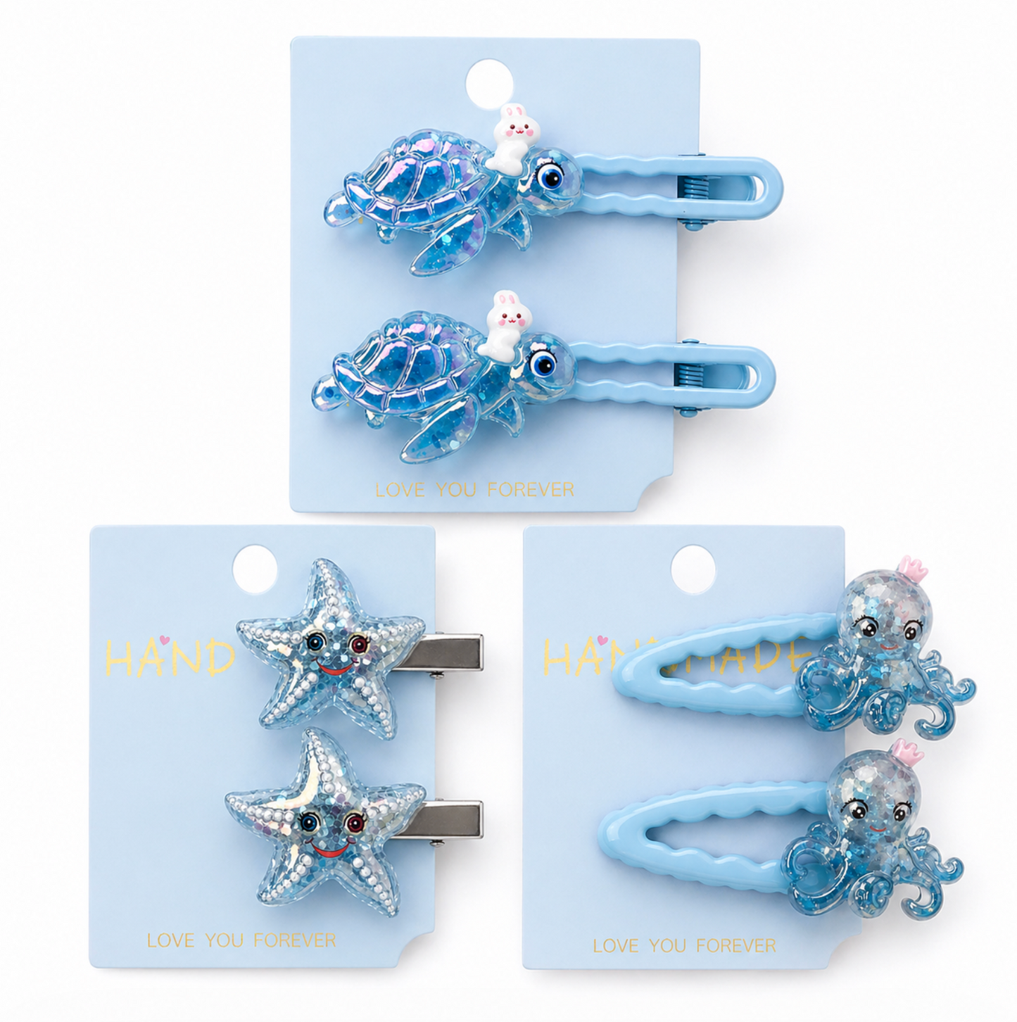 Ocean Glitter Hair Clip