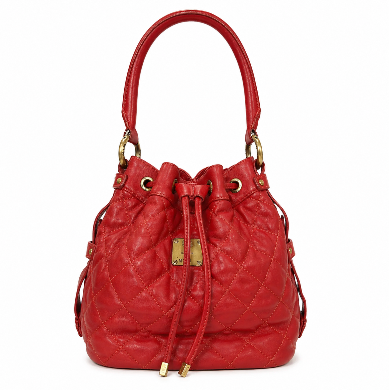 Pre-loved MCM Bucket Bag Red