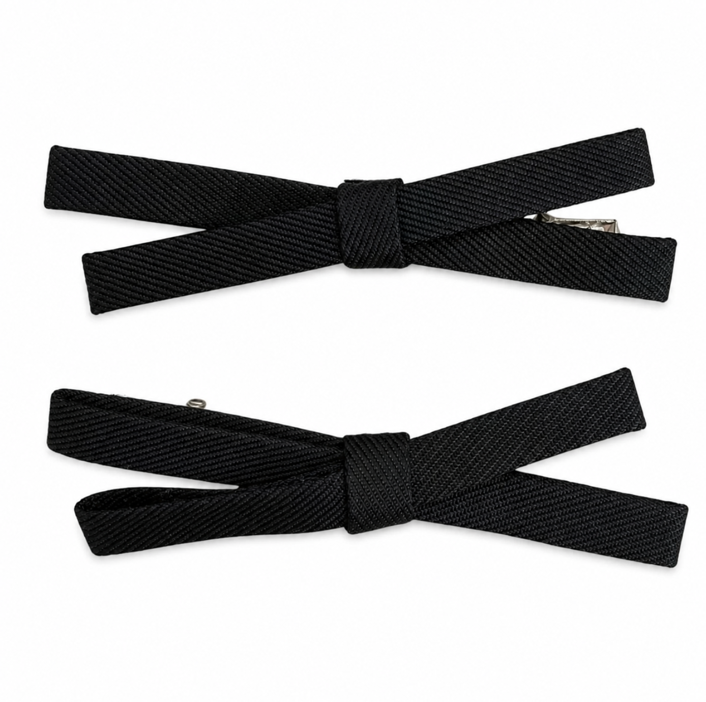 Black Bow Hair Clip Set 2pcs