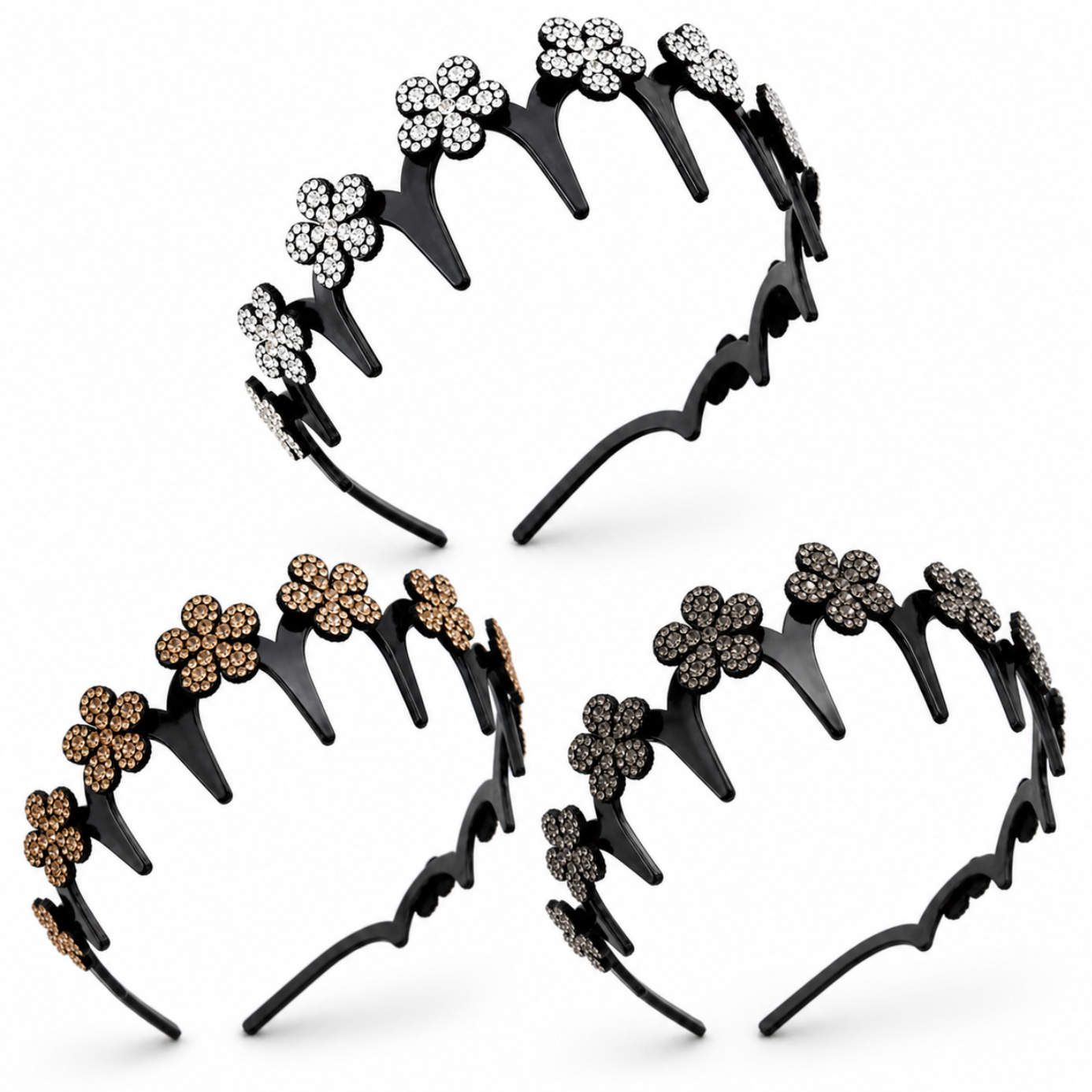 Crystal Blossom Comb Headband
