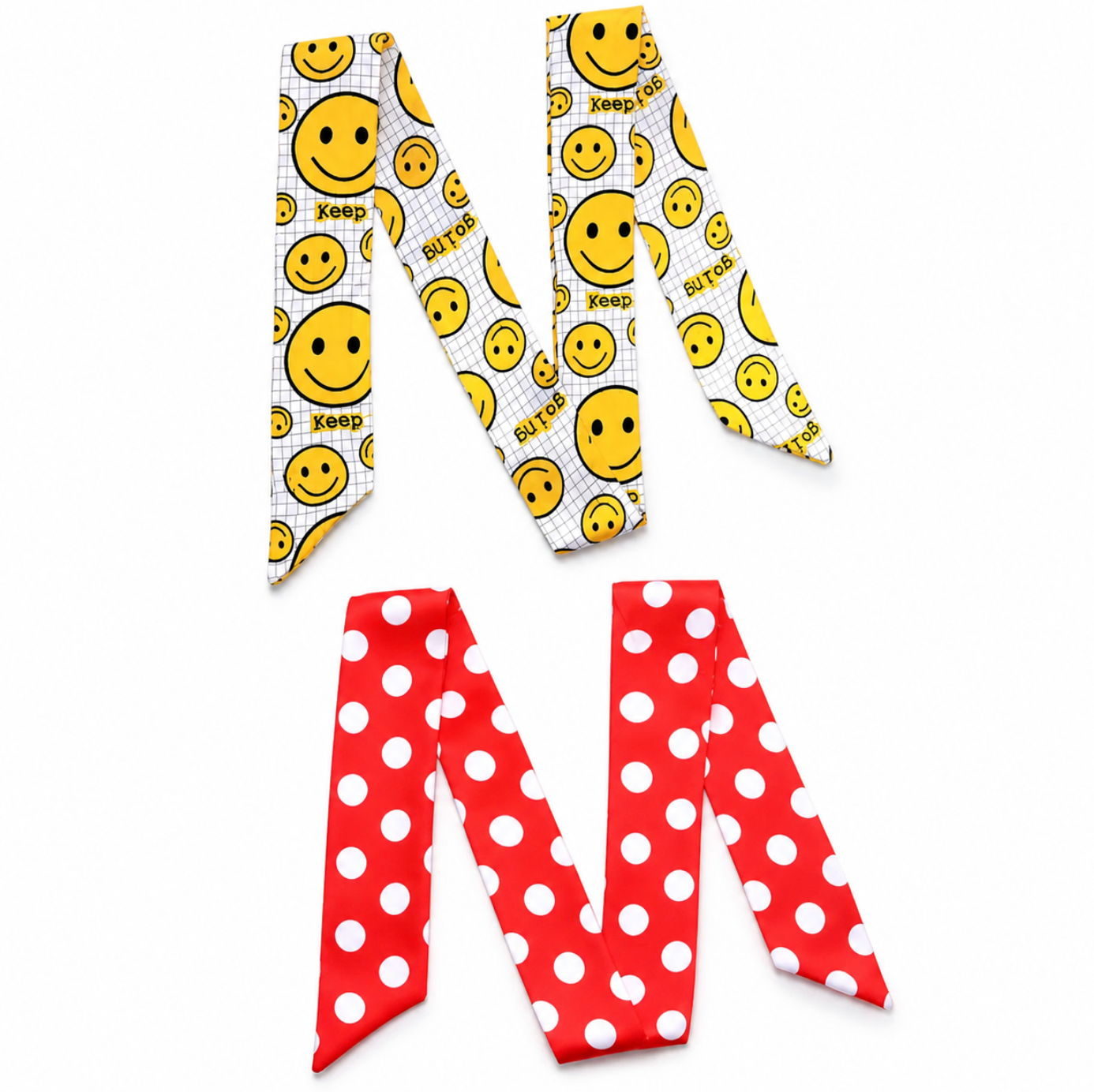 Cute Print Twilly Scarf Set 2pcs