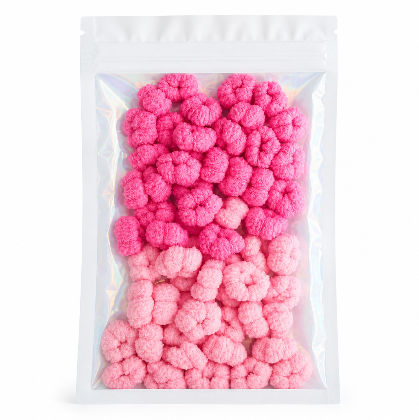 Pink Fluffy Hair Tie Pack 60pcs