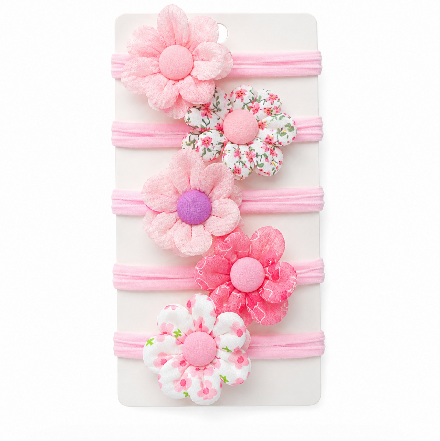 Pastel Floral Hair Tie Set 5pcs