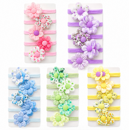 Pastel Floral Hair Tie Set 5pcs