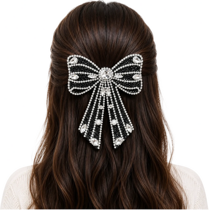 Diamond Bow Hair Clip 11.5cm