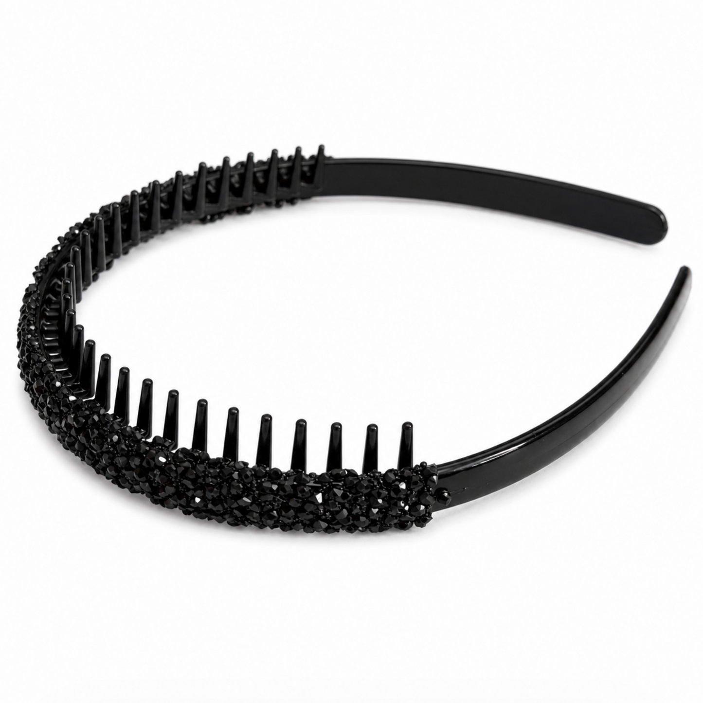 Midnight Sparkle Crystal Comb Headband Set 4pcs