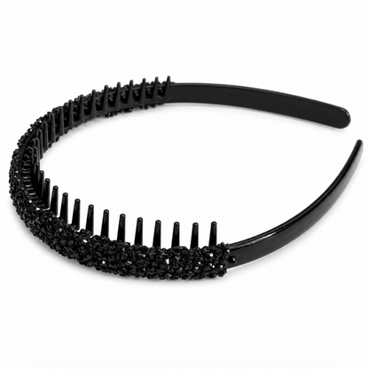 Midnight Sparkle Crystal Comb Headband Set 4pcs