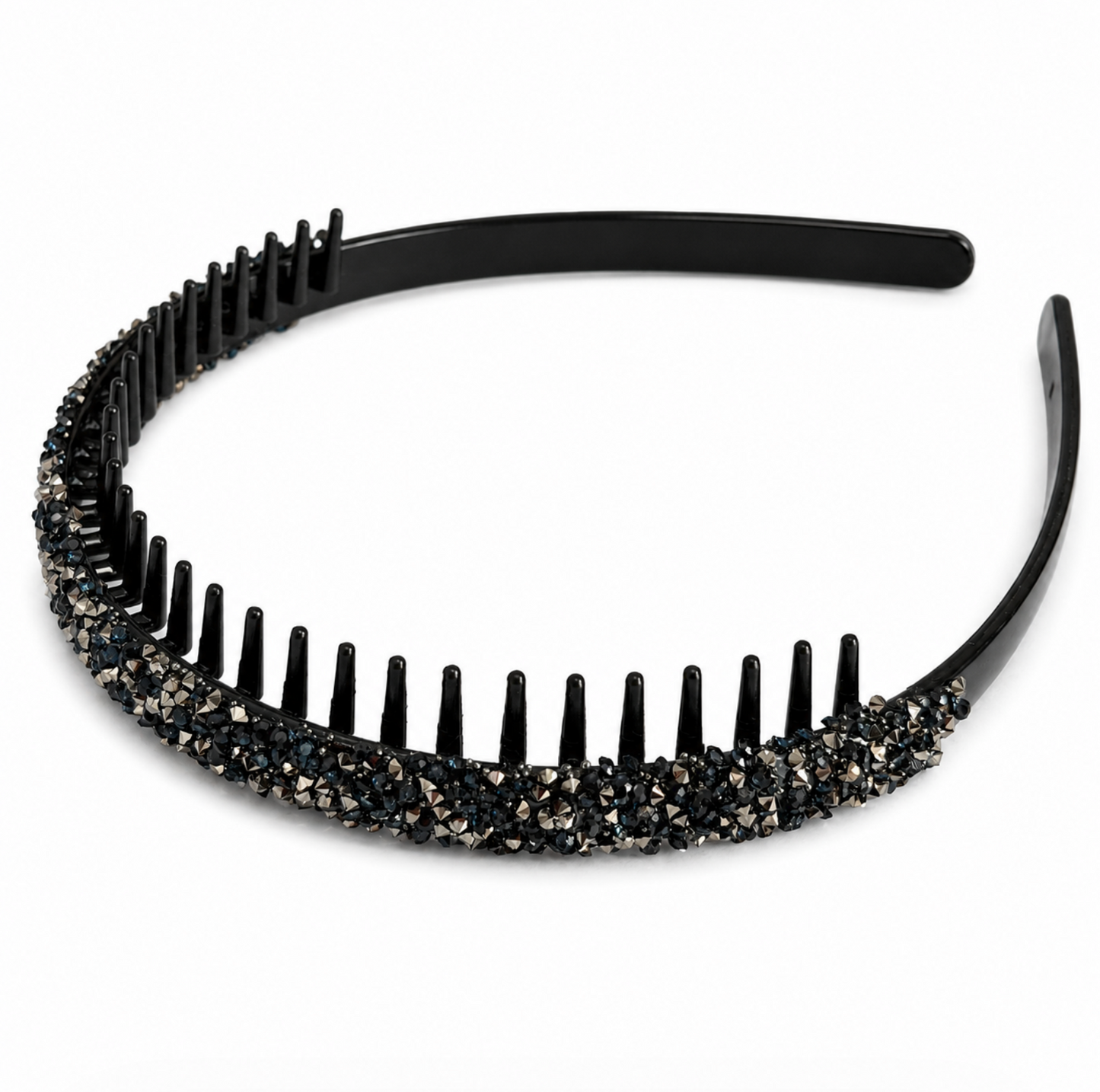 Midnight Sparkle Crystal Comb Headband Set 4pcs