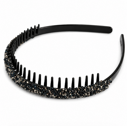 Midnight Sparkle Crystal Comb Headband Set 4pcs