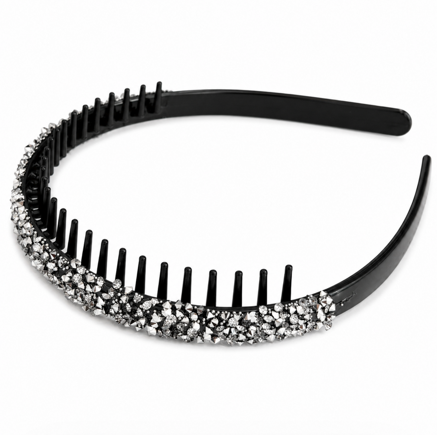 Midnight Sparkle Crystal Comb Headband Set 4pcs