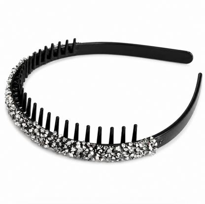 Midnight Sparkle Crystal Comb Headband Set 4pcs