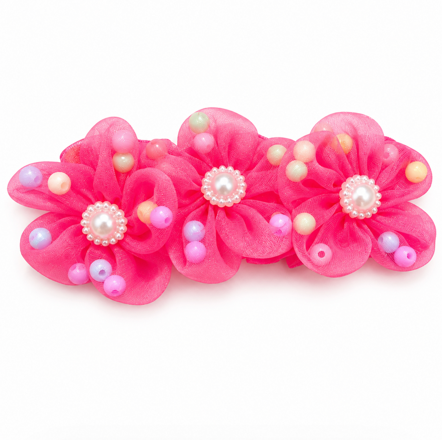 Pastel Flower Bun Scrunchie