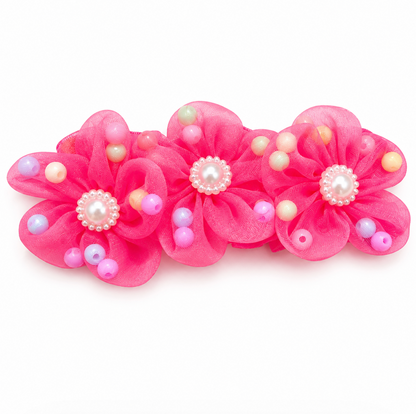Pastel Flower Bun Scrunchie