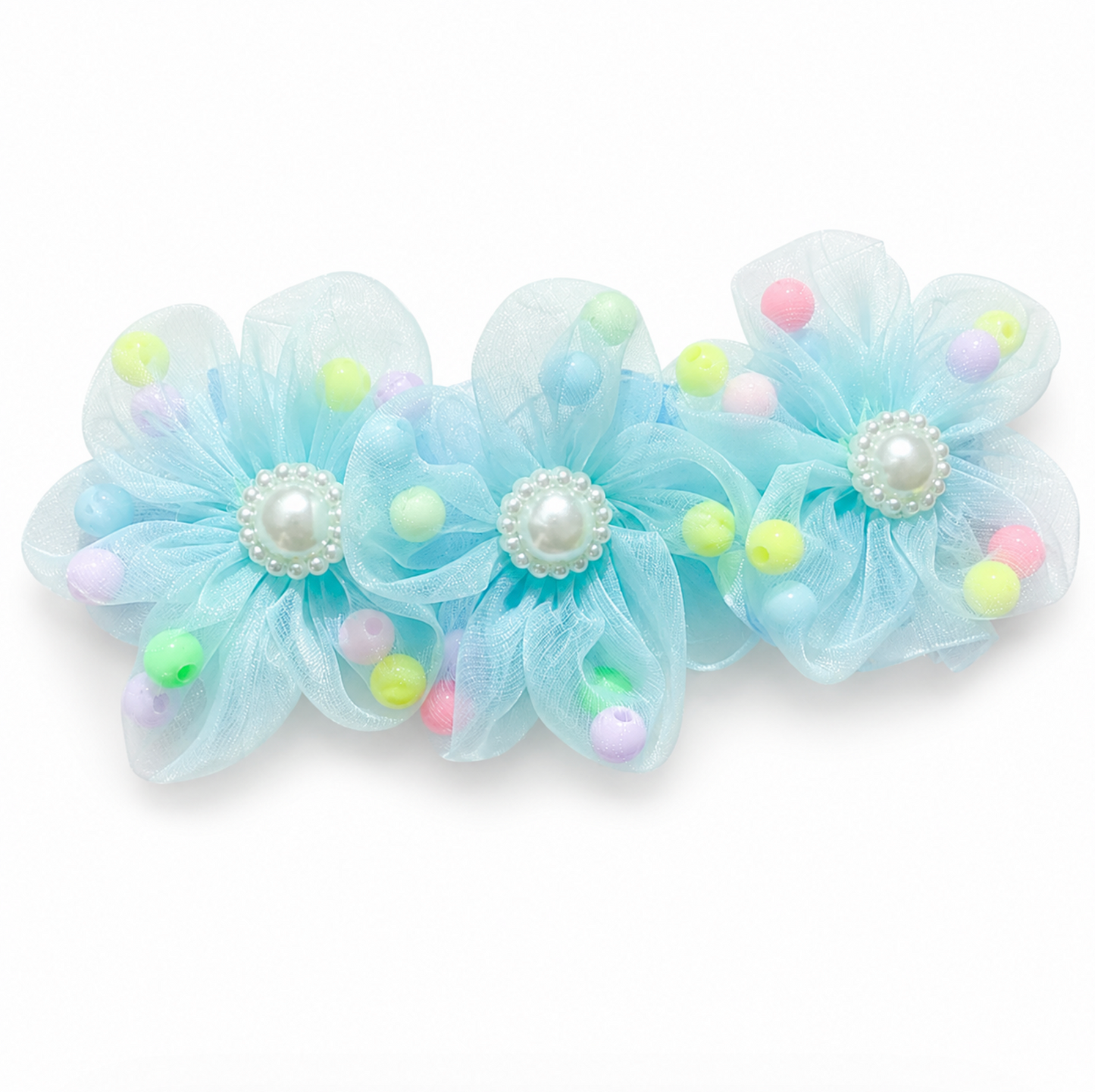 Pastel Flower Bun Scrunchie