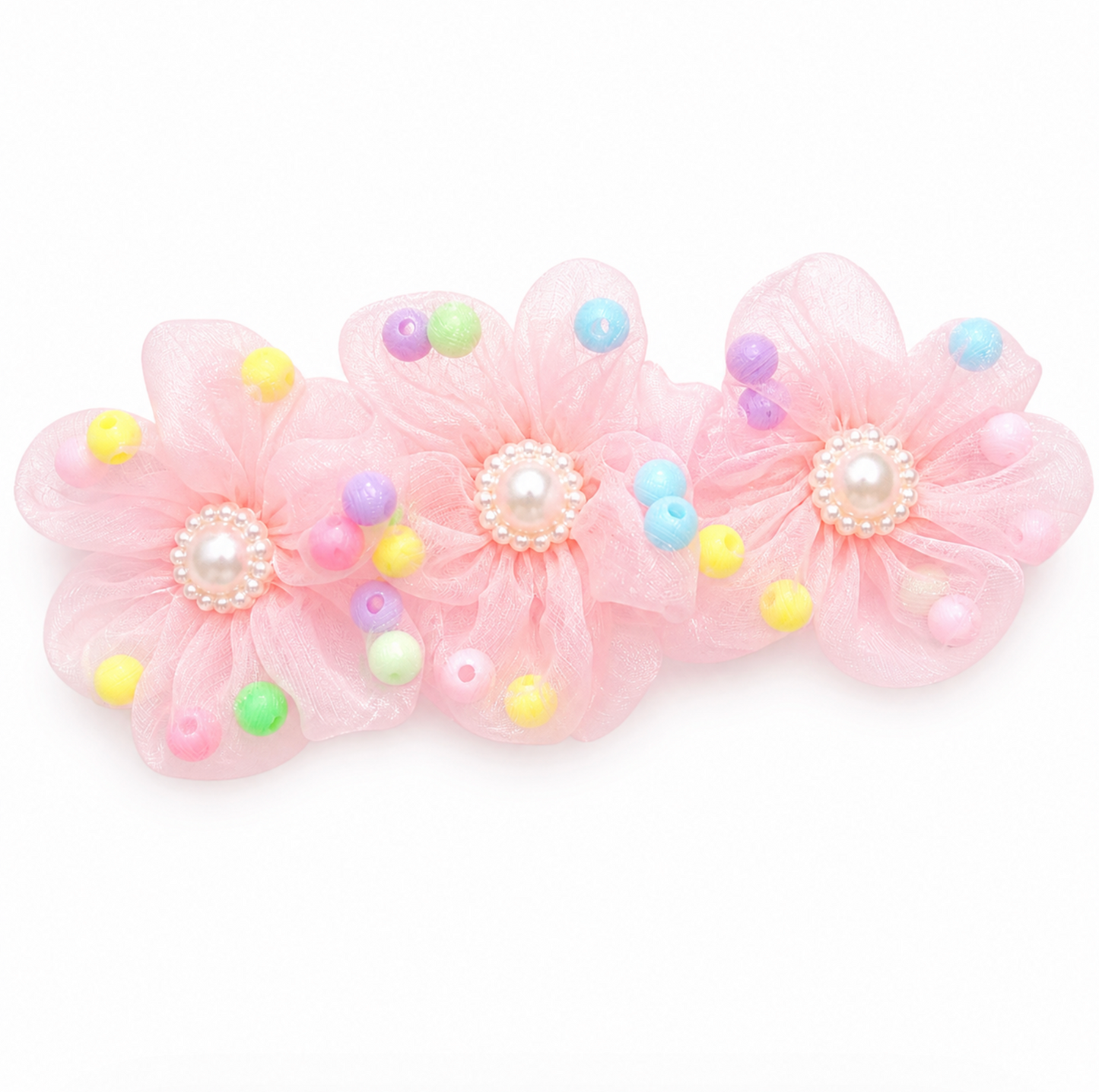 Pastel Flower Bun Scrunchie