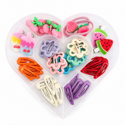 Kawaii Heart Hair Accessories Set 44pcs