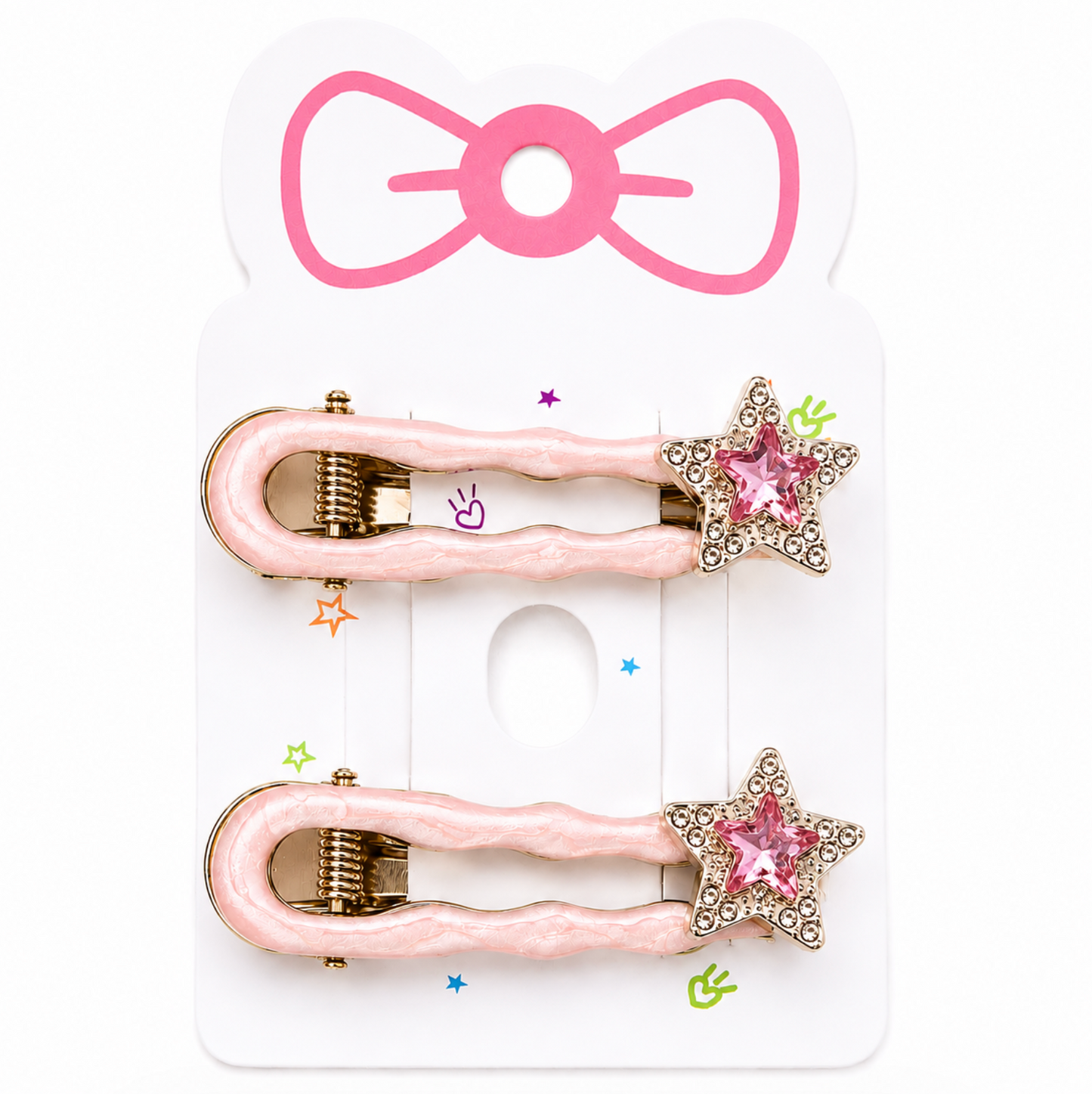 Pink Stardust Hair Clips