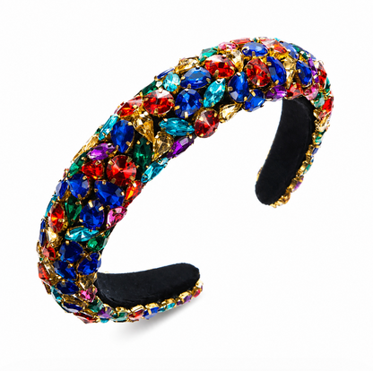 Rainbow Jewel Embellished Padded Headband