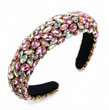 Blush Pink Crystal Embellished Padded Headband