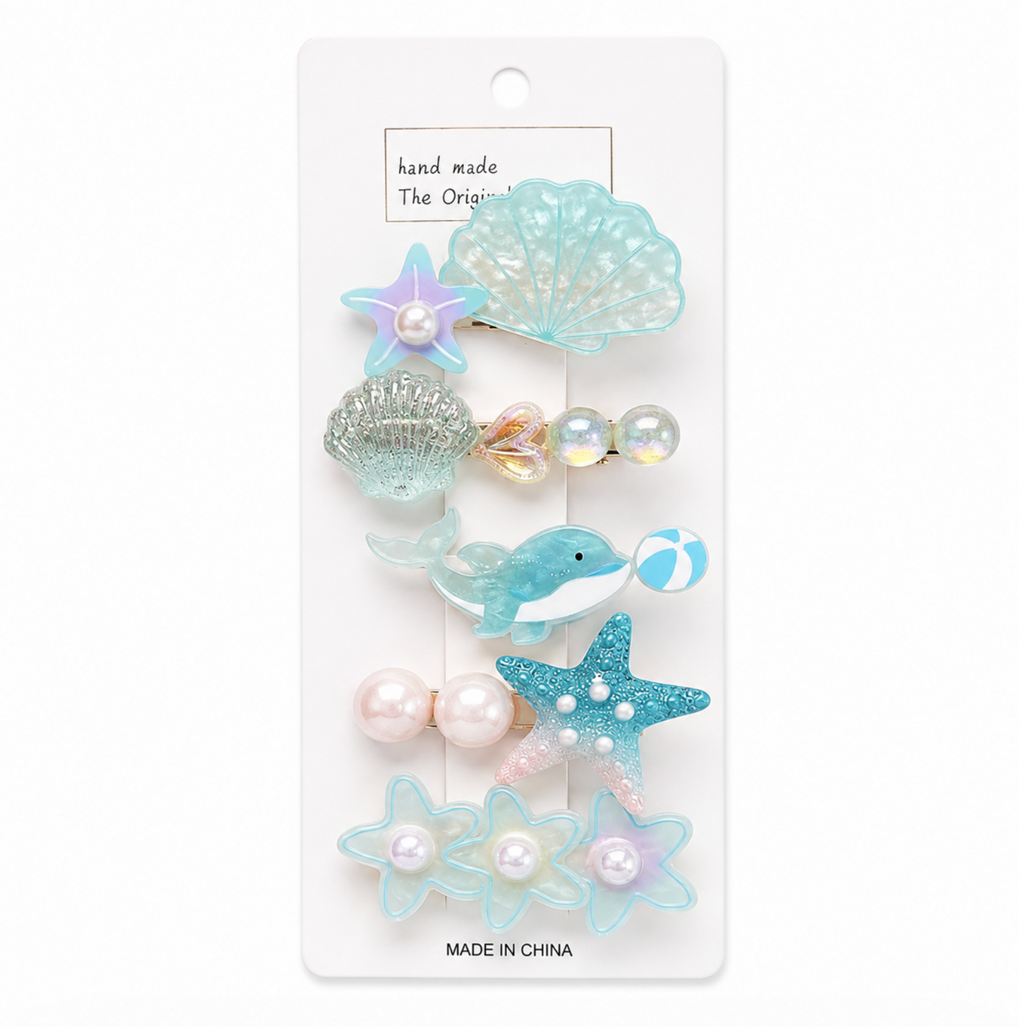 Dolphin & Seashell Kawaii Hair Clips
