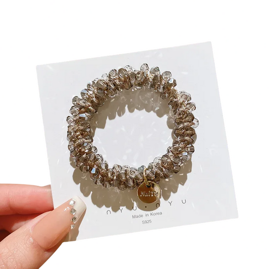 Crystal Bead Hair Ring Tie