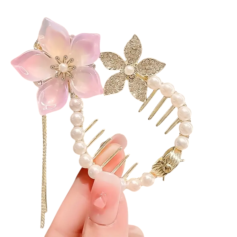 Flower Tassel Ponytail Buckle Hair Ring Clip